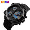 fashion  big dial black fashion silicone sport watch